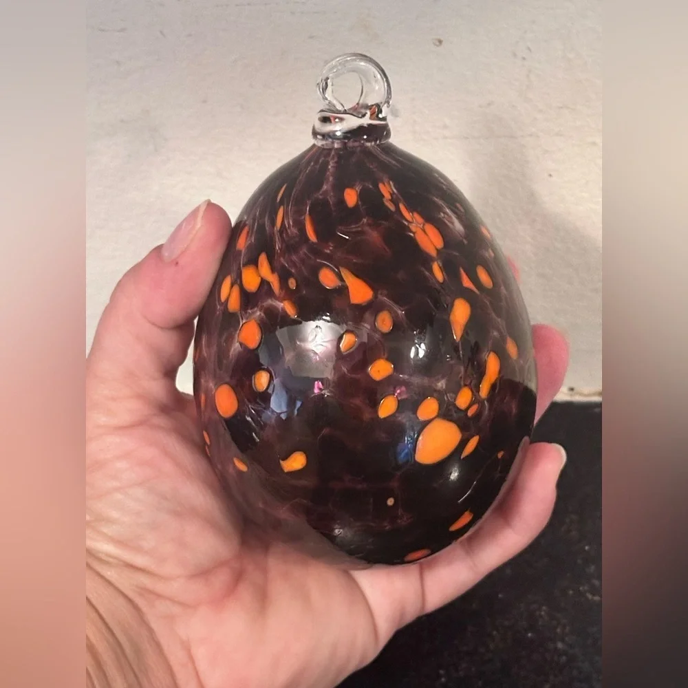 Handblown Glass Dragon Egg Ornament - Picture 3 of 3